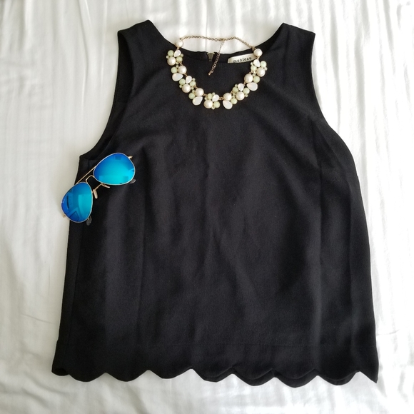 Monteau Tops - Black Sleeveless Blouse NWOT